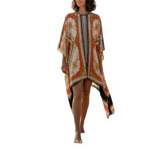 # A194   Why Dress   Boho Luxe   Baroque  Print  Kaftan  Kimono  NWT  L/XL